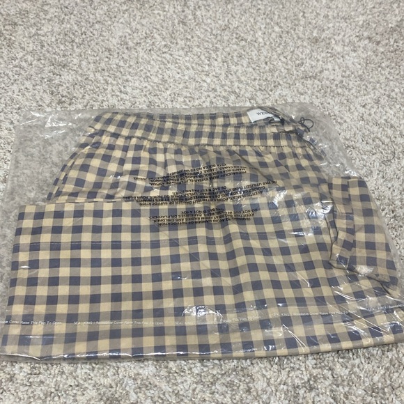 NWT WeWoreWhat Cotton Boxer Short in Whisper White Check Gingham - Picture 8 of 8